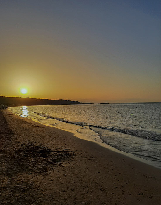 La spiaggia di Scialmarino al tramonto