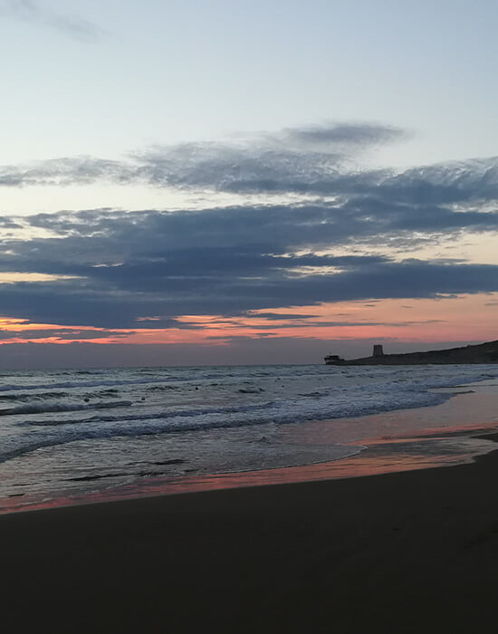 Spiaggia di Scialmarino al tramonto